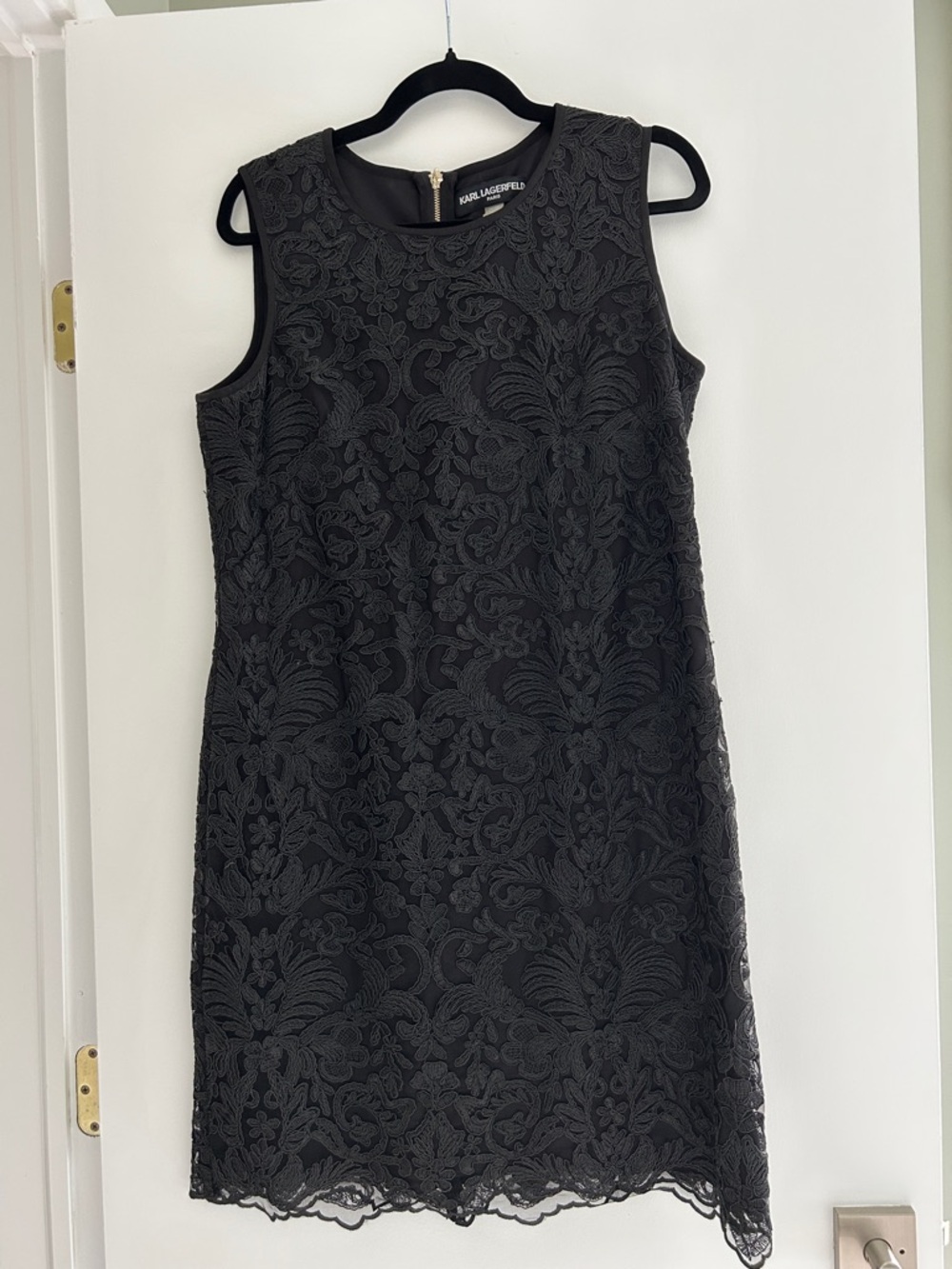 Karl Lagerfeld Black Lace Sleeveless Shift Dress